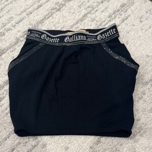 John Galliano Black Skirt with Glittering Details